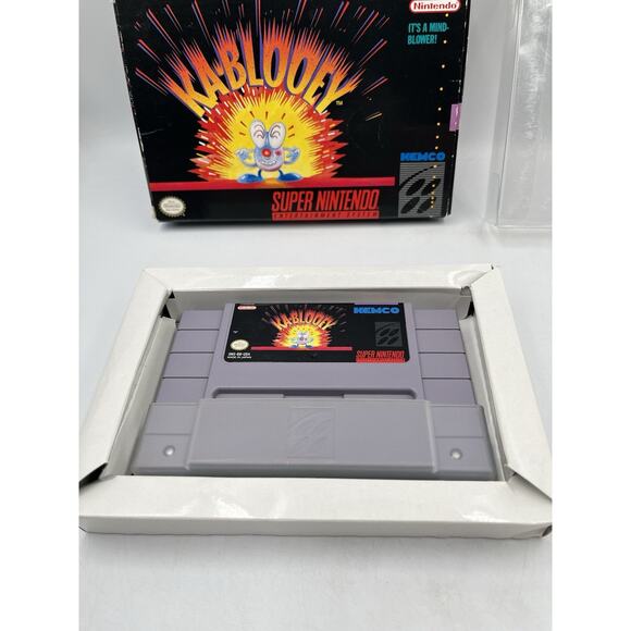KA-BLOOEY Super Nintendo SNES Original Box with Protective Sleeve - Picture 7 of 16